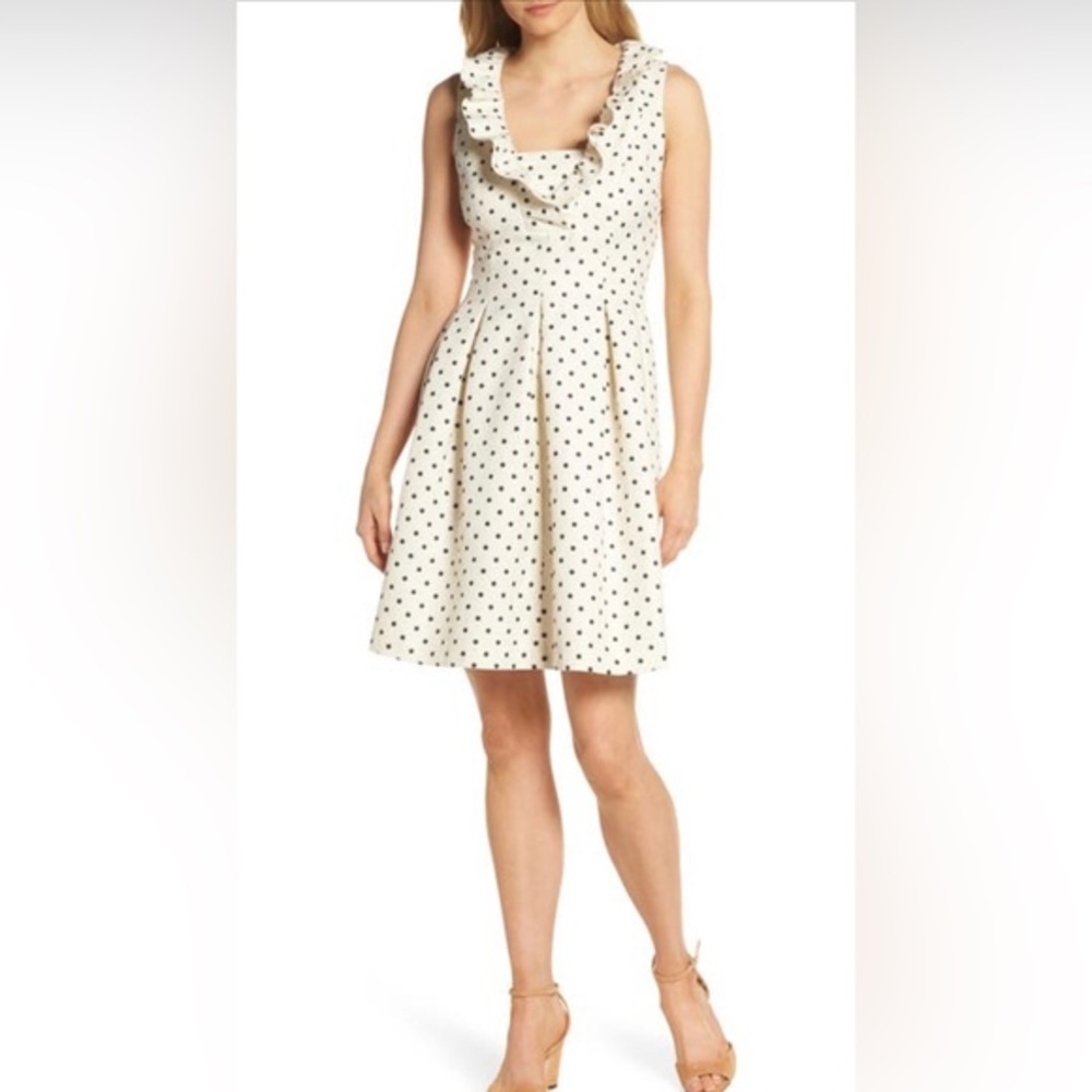 🎁Harper Rose Metallic Polka Dot Fit and Flare Dress
